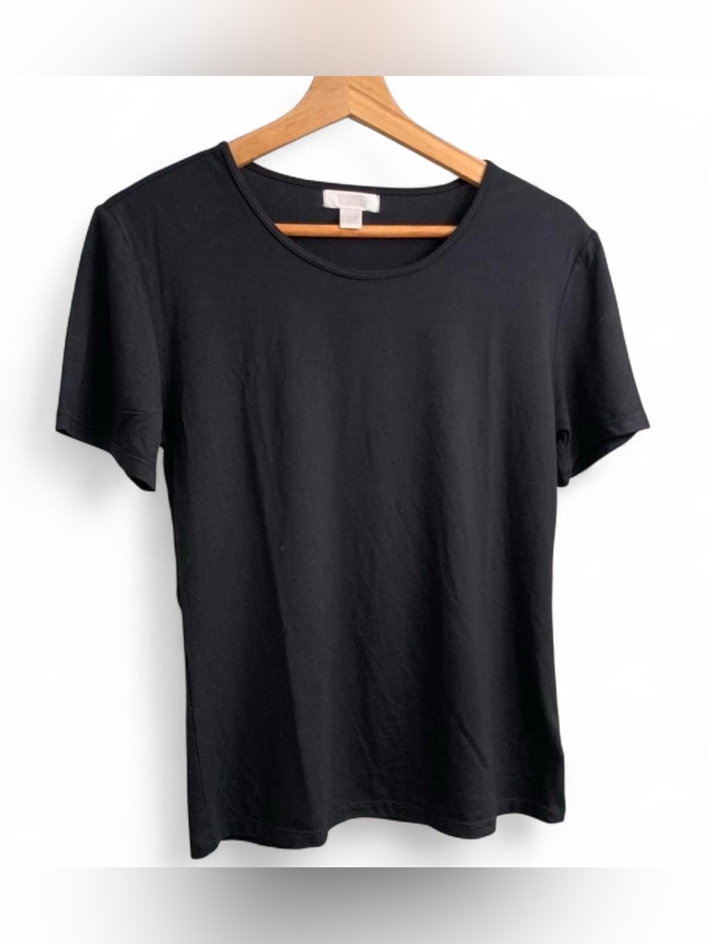 NWT Nordstrom Black Short-Sleeve Women's Tee-Simple Crew Neck #minimalist #basic